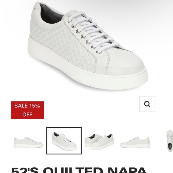 Gernie 52’s Low White mens quilted sneakers - Picture 3 of 7